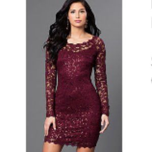 Berry Lace Long Sleeve Dress - NEW/Unworn